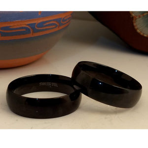 Stainless Steel Soild Black Ring